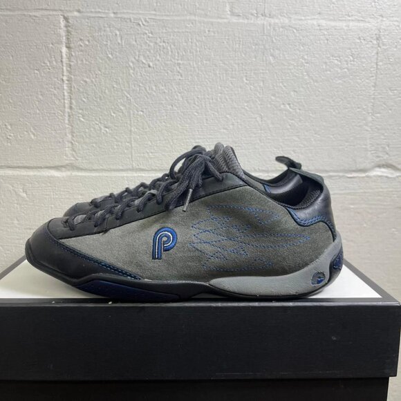 Piloti Thirty Two Driving Shoes Grey Black Suede Leather Sneakers Men's 8.5 US - Picture 4 of 13